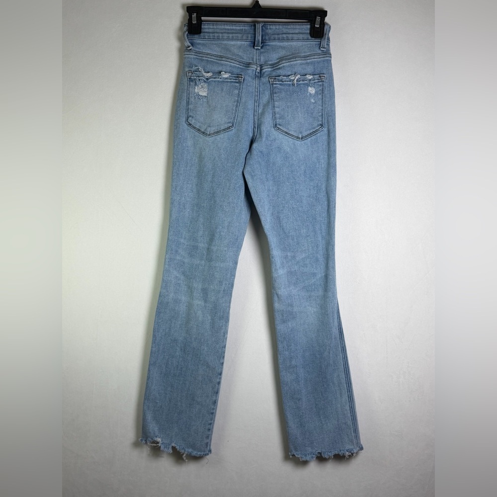 Flying Monkey Women High Rise Straight Jean Sz 23x29 Distressed Cropped Raw Hem - Picture 4 of 6